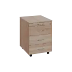 BKC 2 - 01  kontejner pojízdný, 4-zásuvkový, deska 25 mm, centrální zámek, tužkovnice, dub bardolino